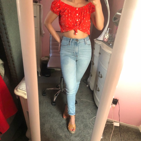 Forever 21 Tops - bright orange off the shoulder crop top Forever 21 Tops - bright orange off the shoulder crop top